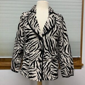 Flair tan faux suede zebra print jacket Size Small